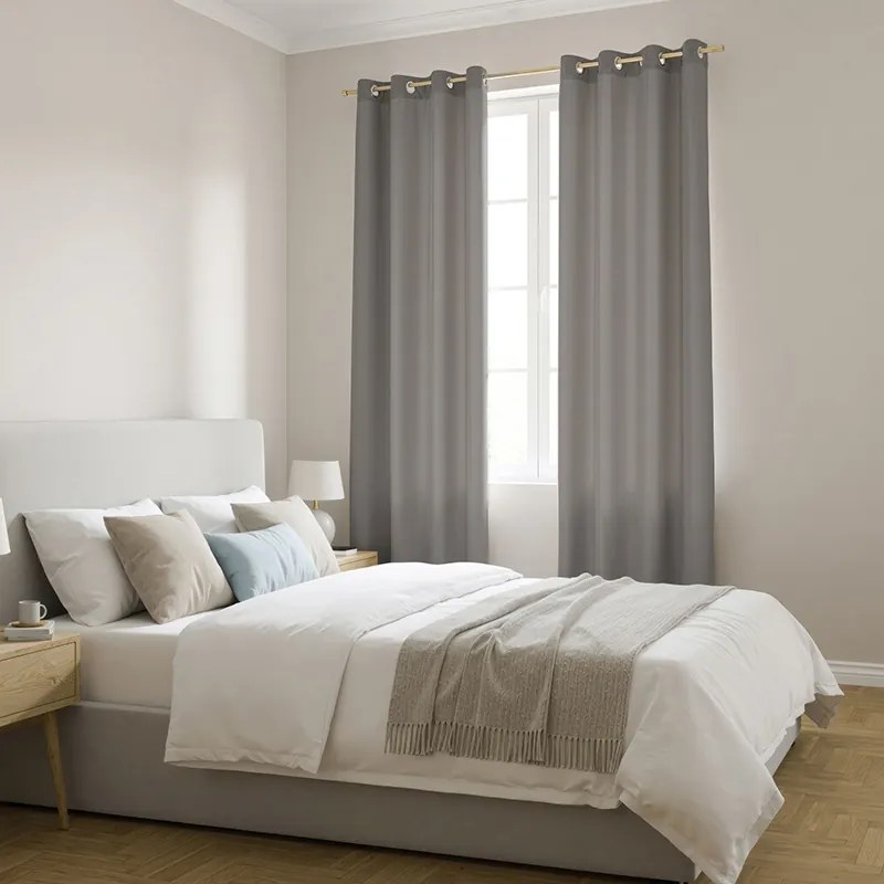 Zasłona gotowa MATOWA grafitowa Oxford Line na przelotkach 140x250