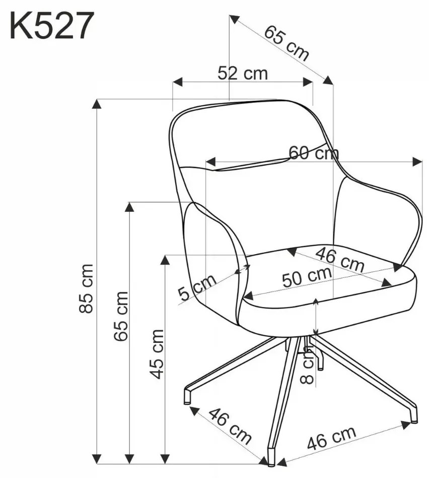 Krzesło tapicerowane K527 brązowe/beżowe obracane HALMAR