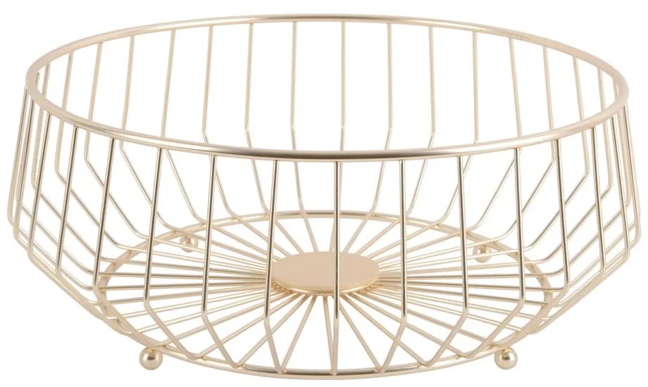 Metalowy koszyk na owoce w kolorze złota PT LIVING Linea, ø 34 cm