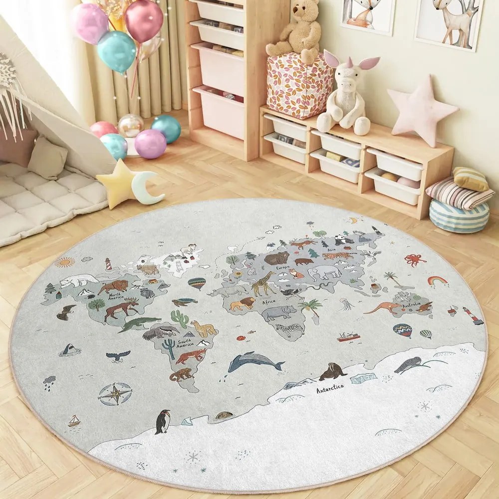 Dziecięcy dywan do zabawy odpowiedni do prania ø100 cm Big World – Mila Home