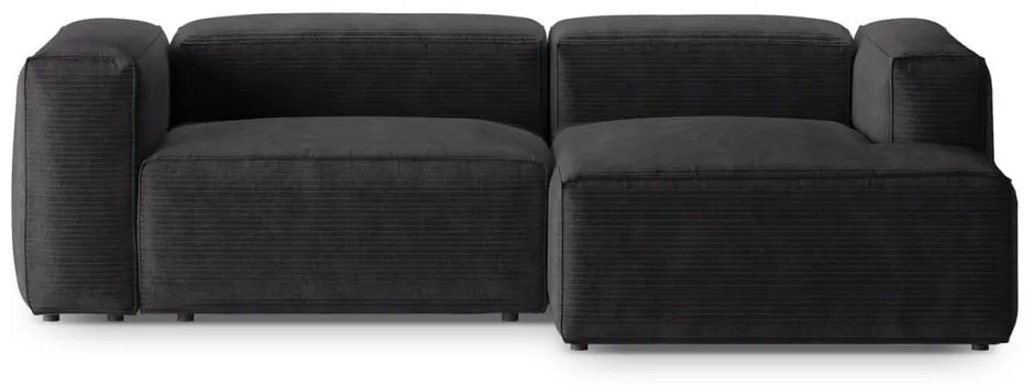 Ciemnoszary sztruksowy narożnik (prawostronny/z szezlongiem) Bergamo – Cosmopolitan Design