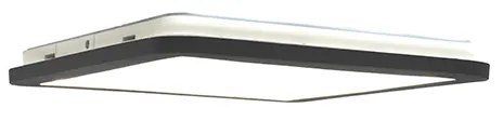 Plafon / Lampy sufitowe czarny 30 cm z LED 3-stopniowy ściemniacz IP44 - Steve Nowoczesny Oswietlenie wewnetrzne