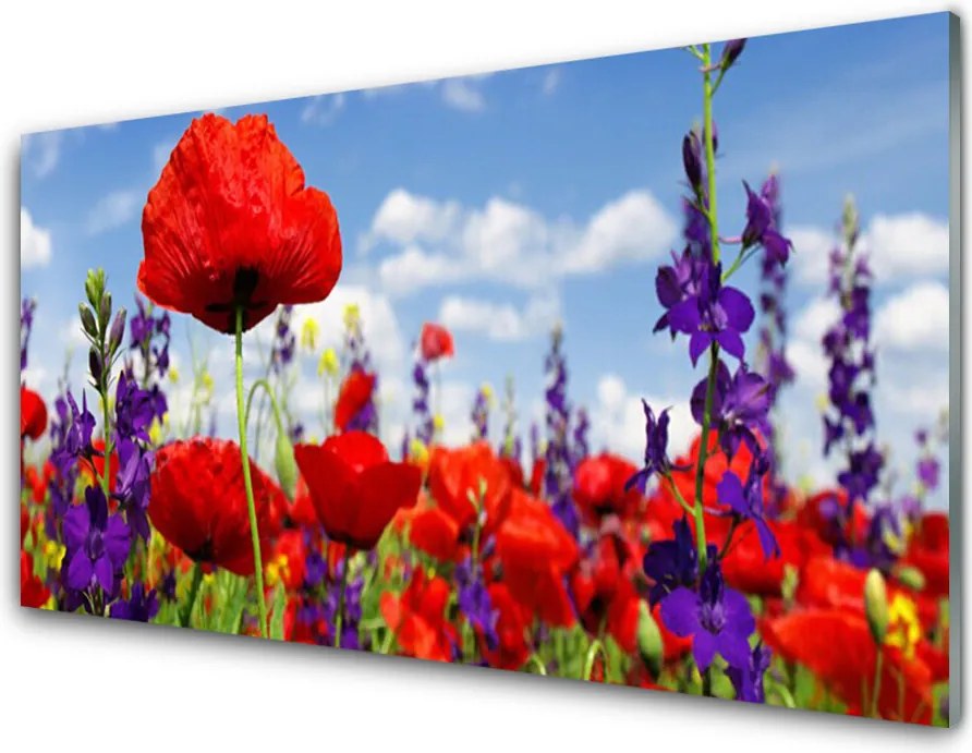 Dekor Szklany do Kuchni Wyrafinowany Bukiet Ścienny