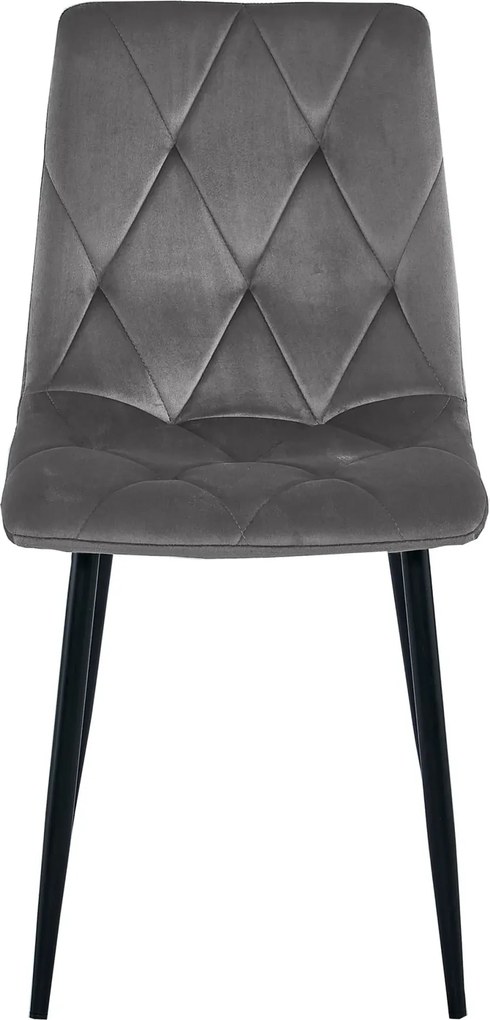 Ciemnoszare krzesło pikowane welurowe K8-L83