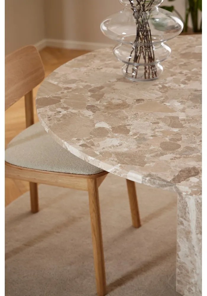 Jasnobrązowy marmurowy okrągły stół ø 130 cm Naxos – Actona