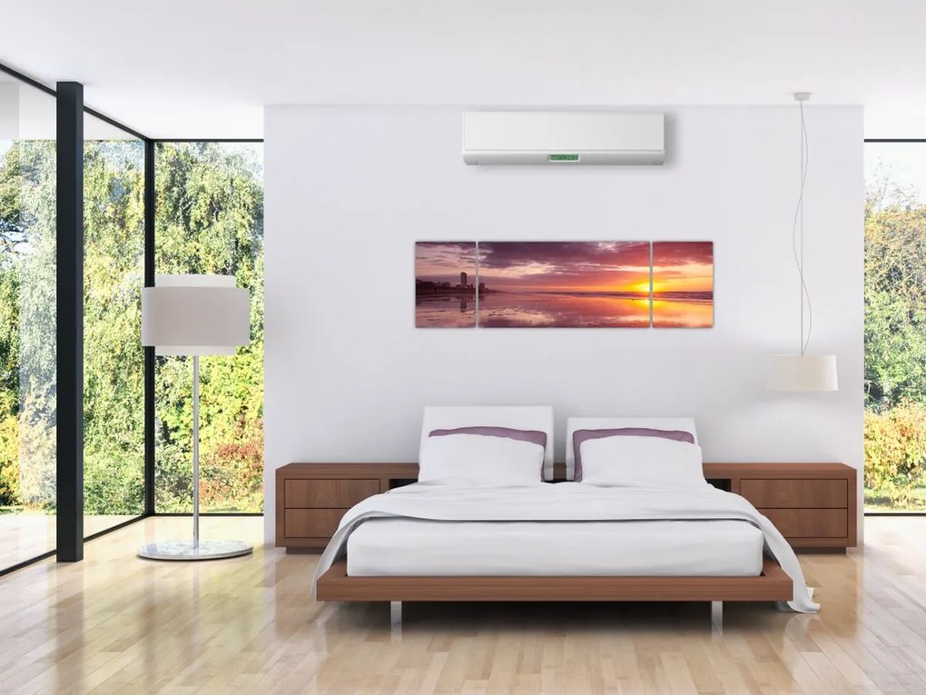 Obraz - Plaża o zachodzie słońca (170x50 cm)