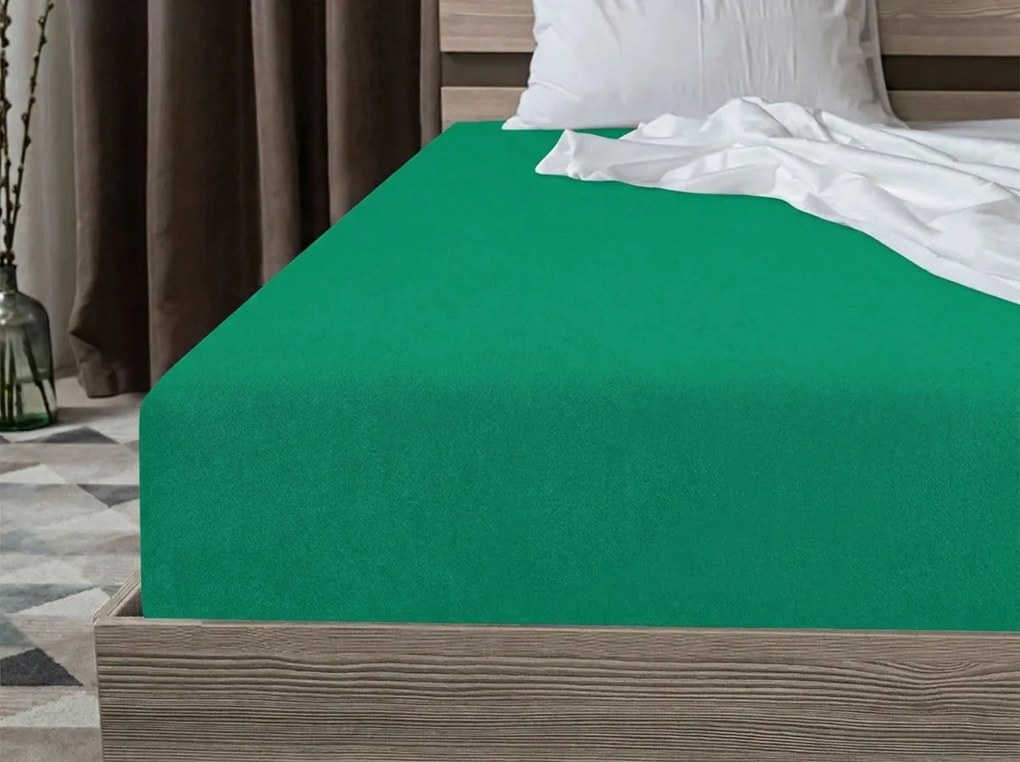 PrzytulneMieszkanie.pl Frotte prześcieradło PREMIUM miętowe 160x200 cm