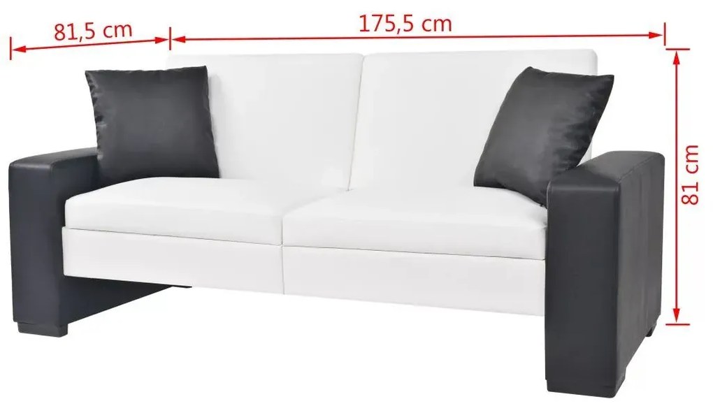 Biała kanapa tapicerowana, rozkładana – Optero