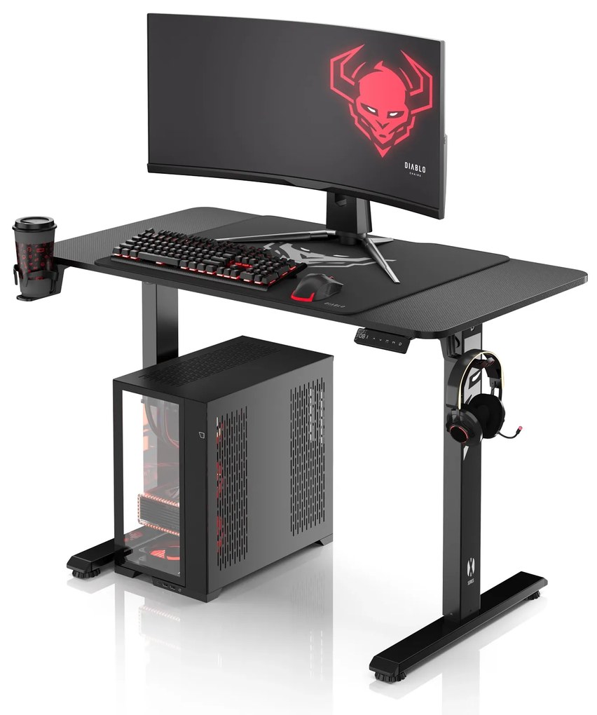 Biurko z regulacją wysokości Diablo X-Tensio 1100 czarne