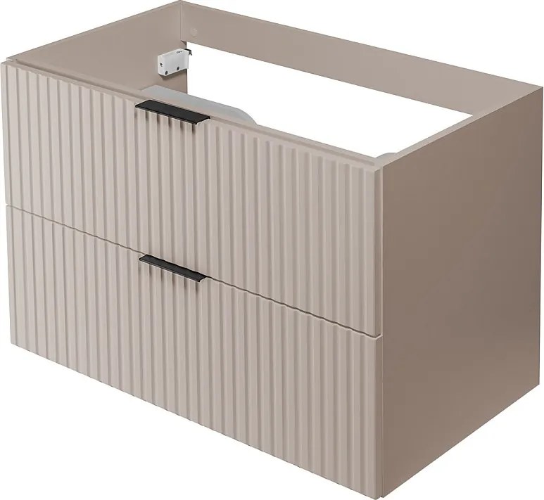 Wandhängender Badezimmerschrank, Kaschmir /weißem Marmor (MDF), 100 x 57 x 46 cm