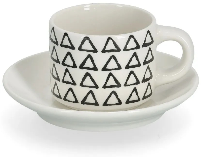 Zestaw filiżanek do espresso w geometryczne wzory, 70 ml