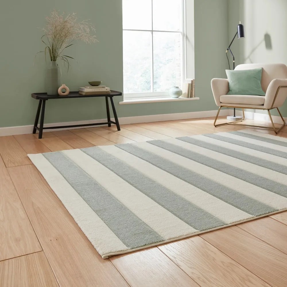 Miętowy dywan 80x150 cm Cove Stripe – Catherine Lansfield
