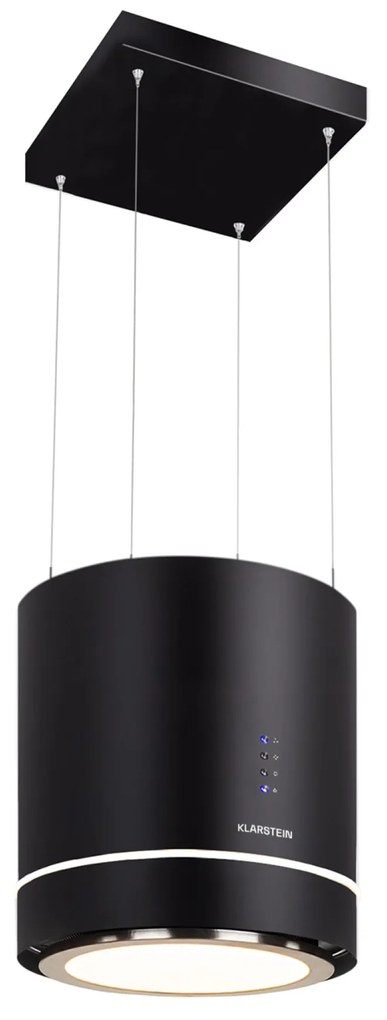 Klarstein Tron Ambience 38cm 521.4 m³/h Okap Wyspowy Czarny