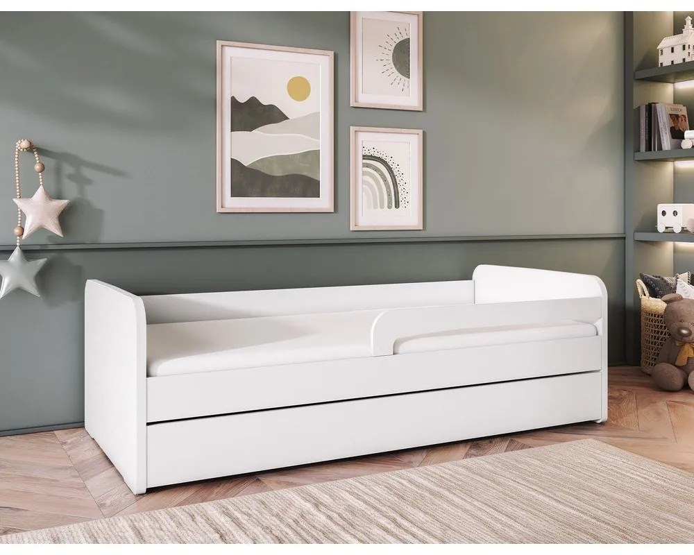 Białe łóżko dziecięce z materacem/ze stelażem 80x200 cm Duuli – ELTAP