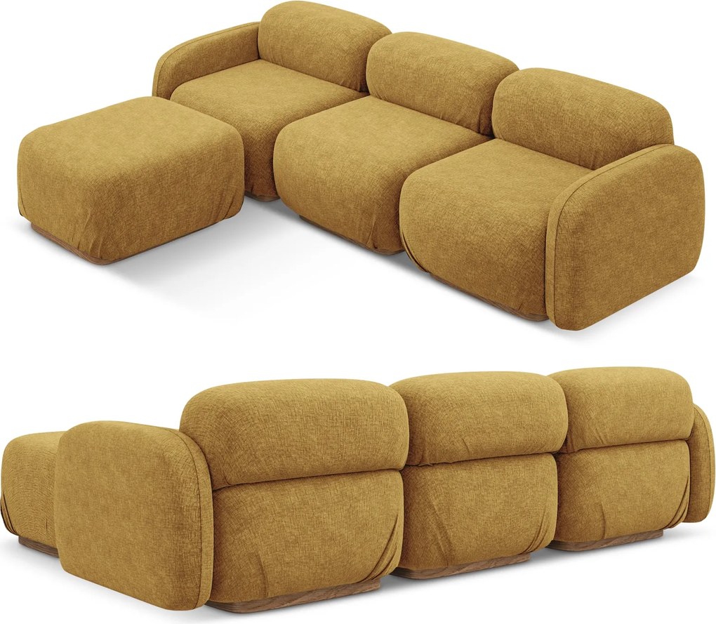 Modułowa sofa narożna Ailani, tkanina szenilowa