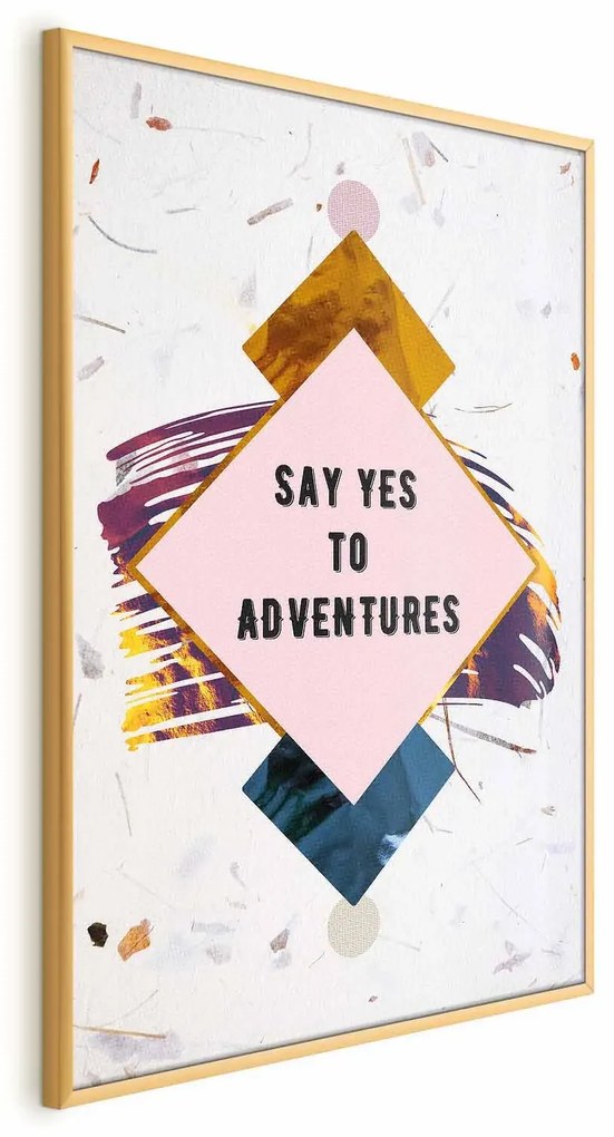 Plakat Say yes 21x30 cm z ramą złotą bez marginesu ARTGEIST B