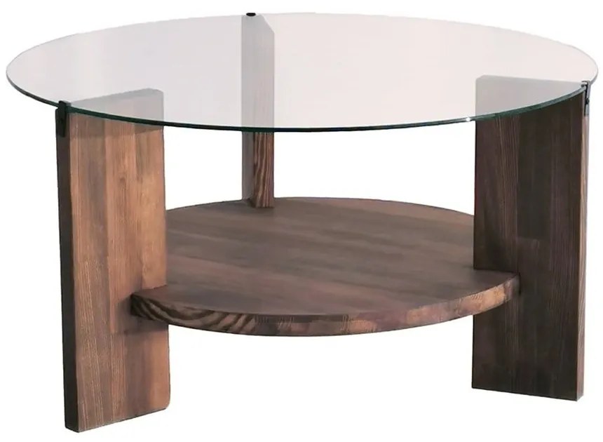 Brązowy okrągły stolik ø 75 cm Mondo – Neostill