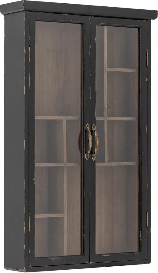 Czarna witryna z litego drewna jodłowego wisząca 50x80x14 cm Hazem – Bloomingville
