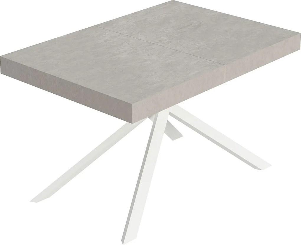 Stół rozkładany Niket kaszmirowy 120/224x90 cm z białymi nogami