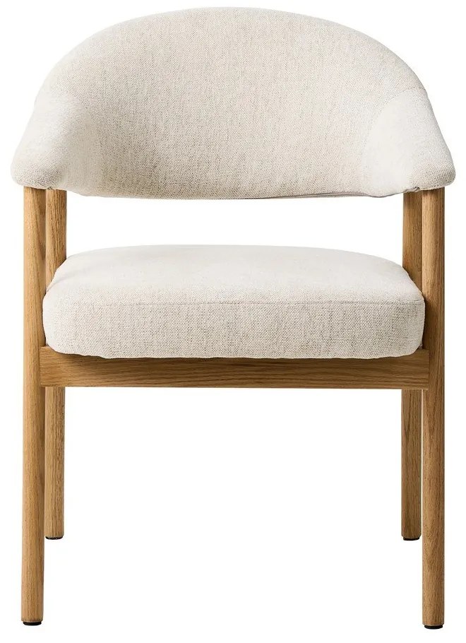 Kremowe krzesła z litego drewna dębowego z podłokietnikami zestaw 2 szt. Elk – Unique Furniture