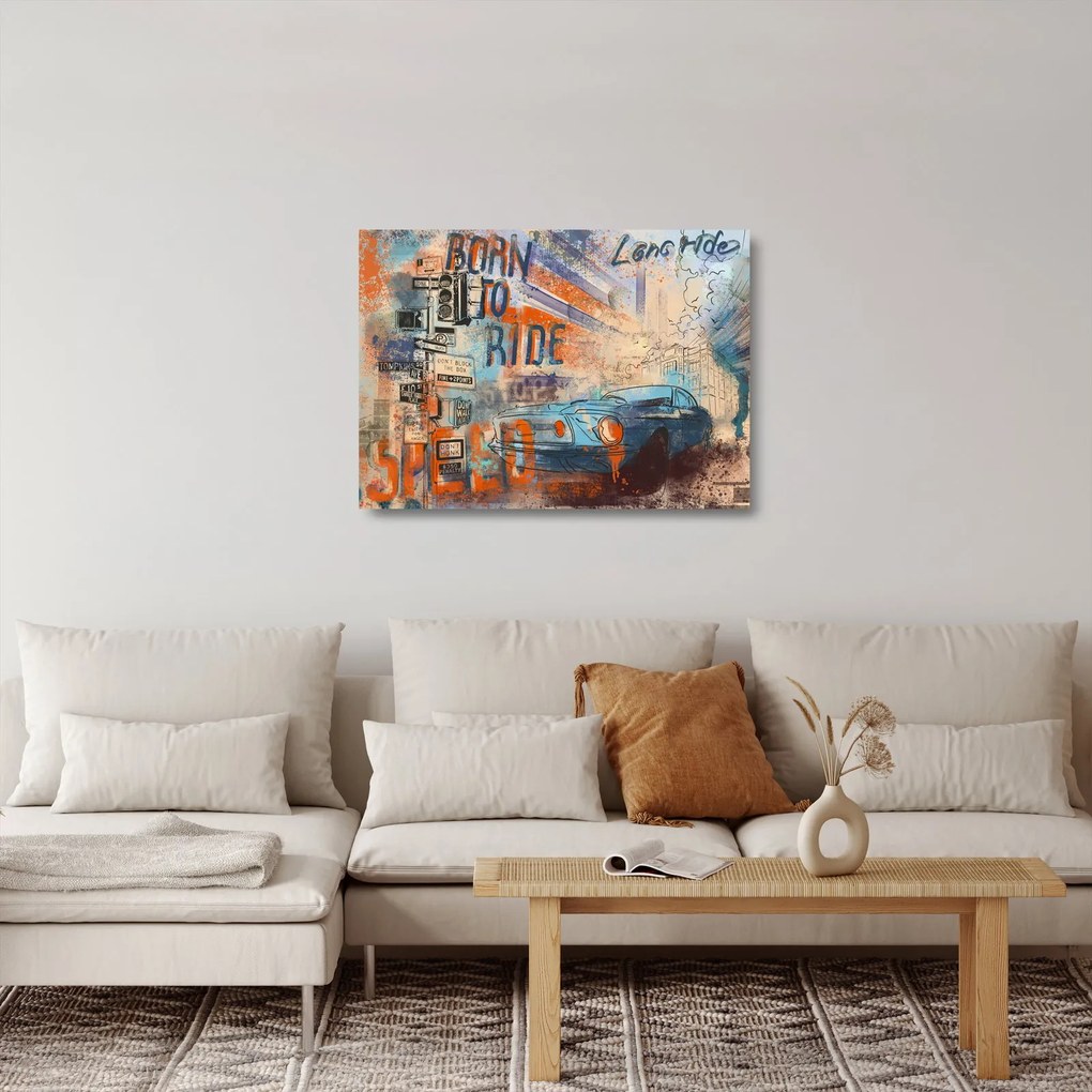 Obraz na szkle - Urodzony by jeździć (70x50 cm)