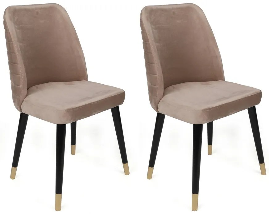 Zestaw krzeseł do jadalni Hugo Beige and Black, 4szt.