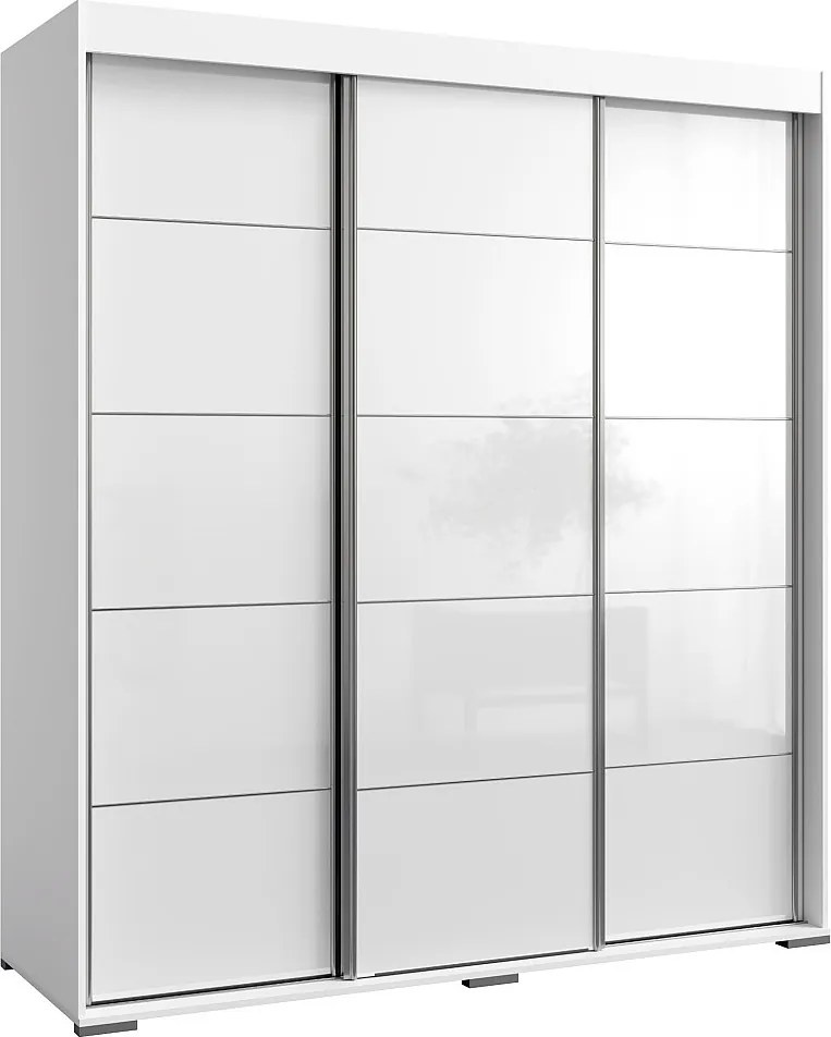 Szafa przeuwna Como 3D 180 Biała (lacobel)
