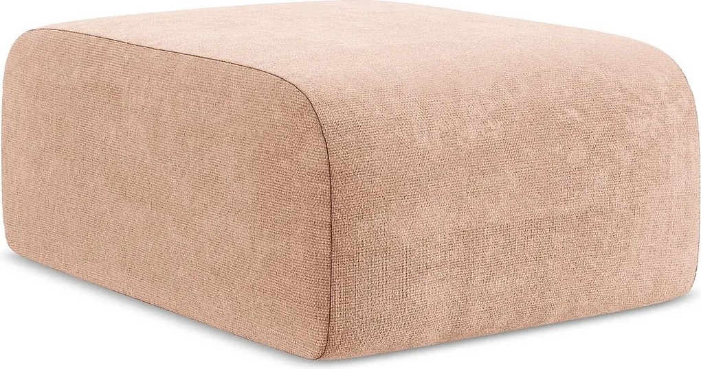 Pufa - z tkaniny szenilowej - brzoskwiniowy - LANI