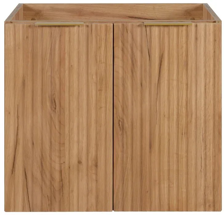 Dwudrzwiowa ryflowana szafka do łazienki 60 cm dąb craft złoty A3-G44