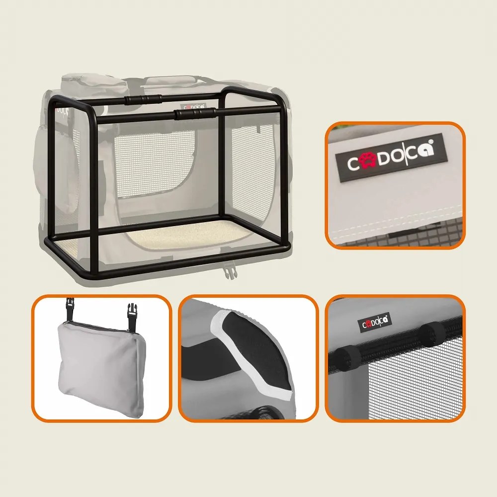 Torba transportowa dla psów i kotów ELI, 70x52x52cm, szara Cadoca