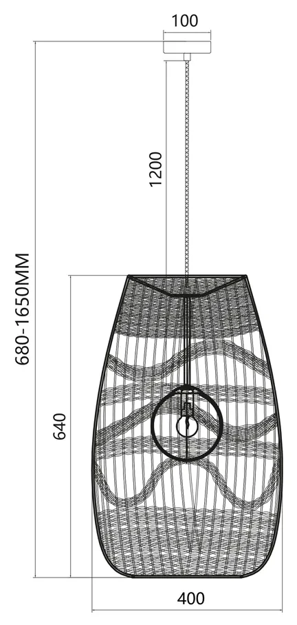 Lampa wisząca ARONA NATURAL 1xE14 fi 400 boho, naturalna, rattan, beż, pojedyncza
