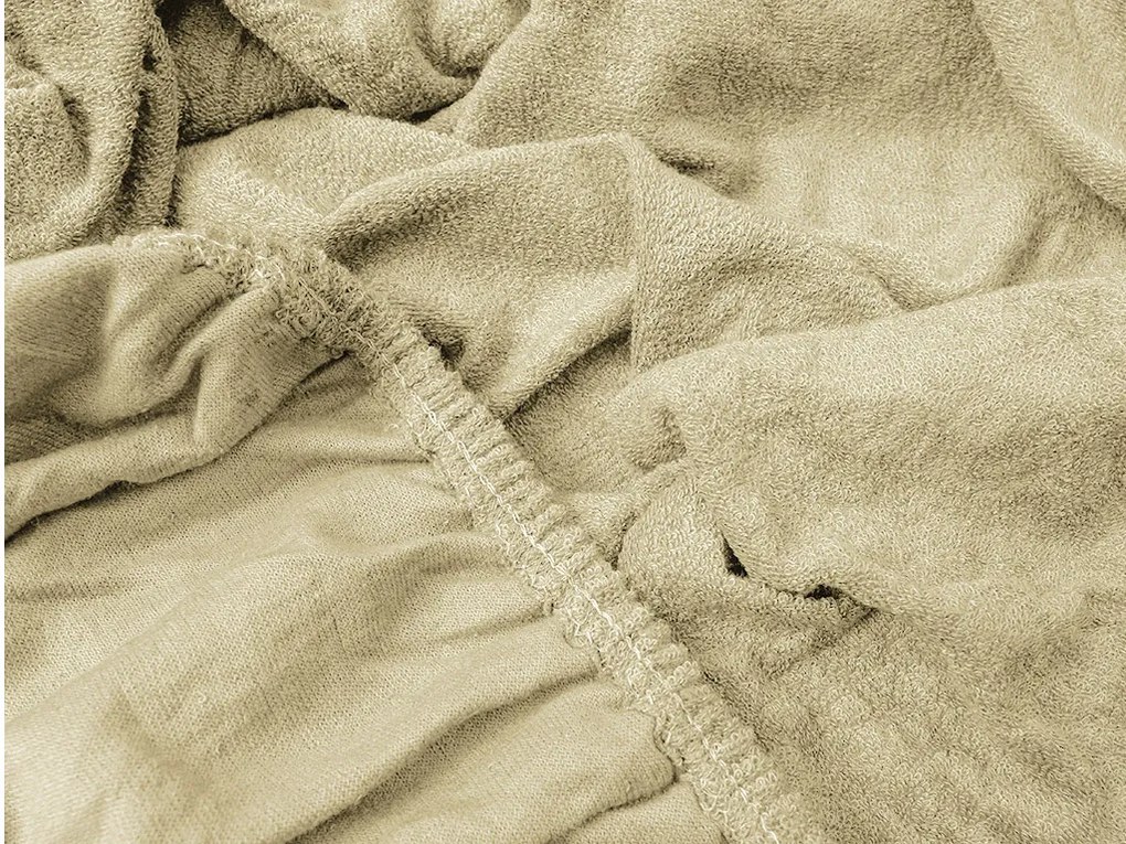 PrzytulneMieszkanie.pl Prześcieradło frotte EXCLUSIVE kremowe 200x220 cm