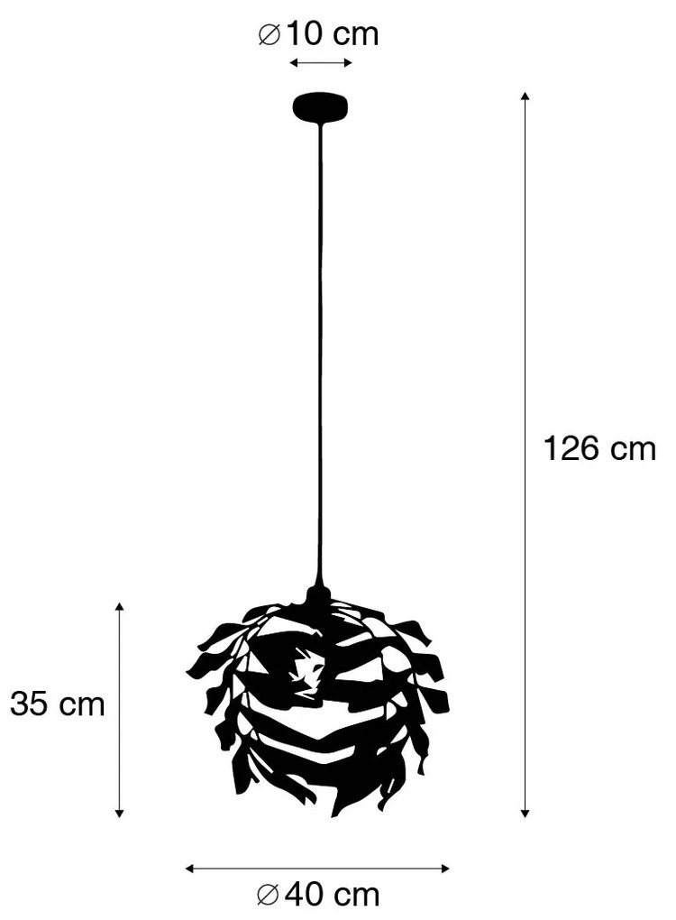 Wisząca lampa vintage antyczne złoto 40 cm - Linden
