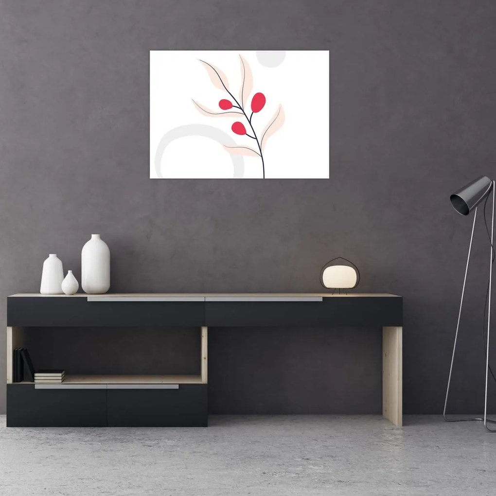Obraz na szkle - Różowa abstrakcja kwiatowa N⁰3 (70x50 cm)