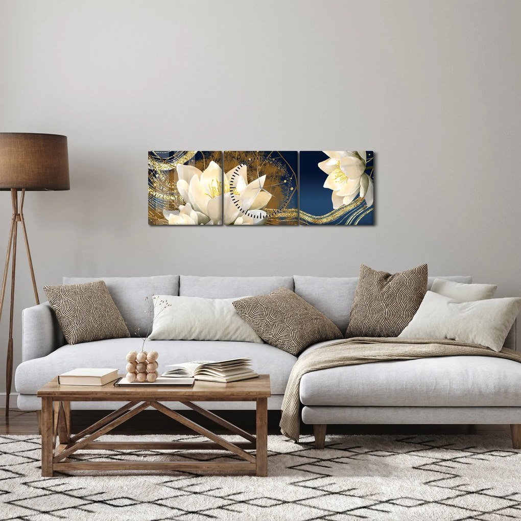 Obraz - Kolaż (z zegarem) (90x30 cm)