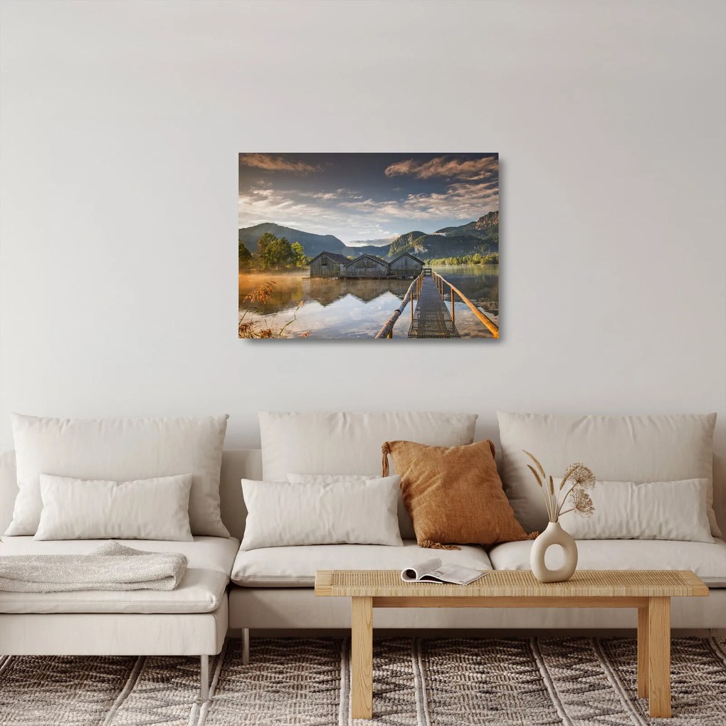 Obraz na szkle jeziora (70x50 cm)