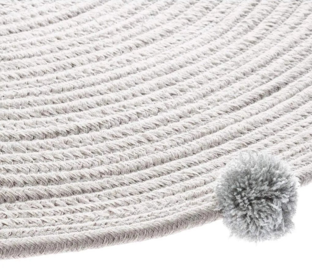 Dywan do pokoju dziecięcego z pomponami, Ø 90 cm