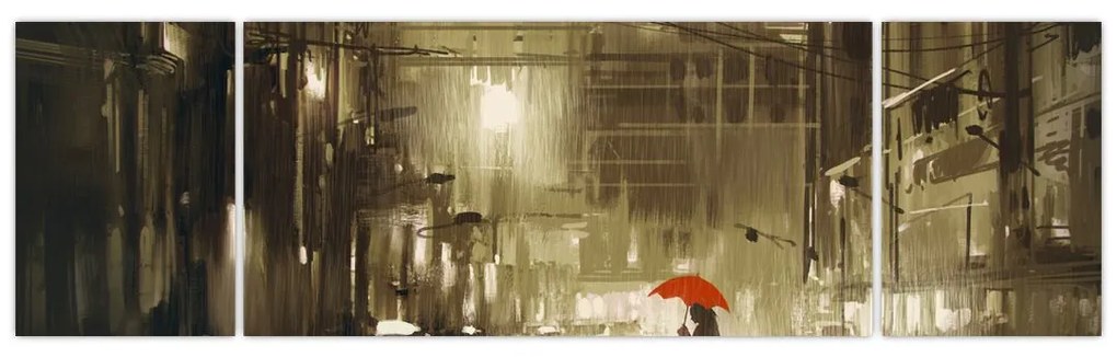 Obraz - Kobieta w deszczową noc (170x50 cm)