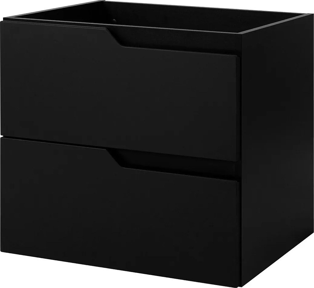 Szafka łazienkowa wisząca pod umywalkę, czarna, 60 x 57 x 46 cm