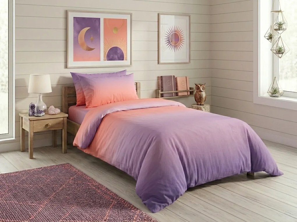 PrzytulneMieszkanie.pl PrzytulneMieszkanie.pl Bawełniana pościel OMBRE fioletowo-różowa Rozmiar pościeli: 2 szt 70 x 90 cm | 200 x 220 cm
