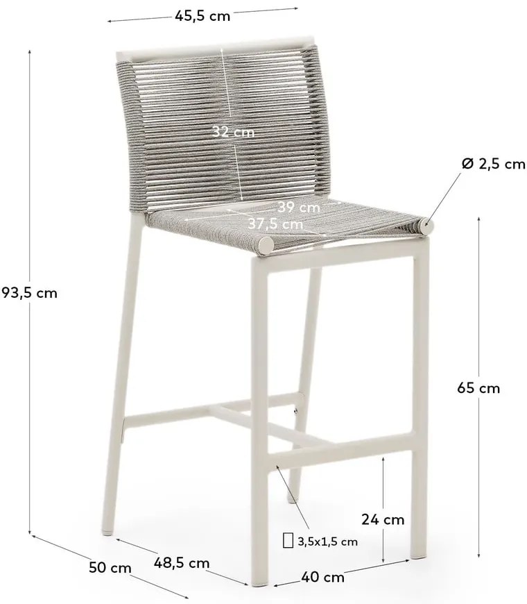 Biały metalowy hoker ogrodowy Culip – Kave Home
