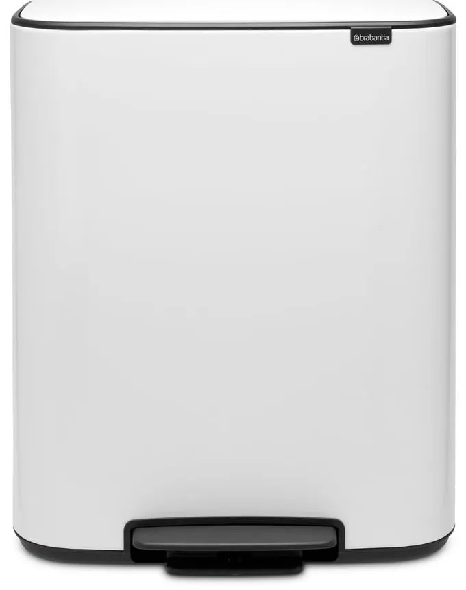 Biały stalowy kosz na śmieci z pedałem 60 l Bo – Brabantia