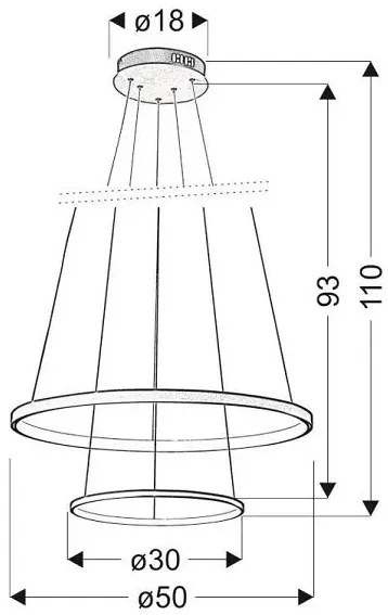 Podwójna modernistyczna lampa chrom - V082 W0-H07