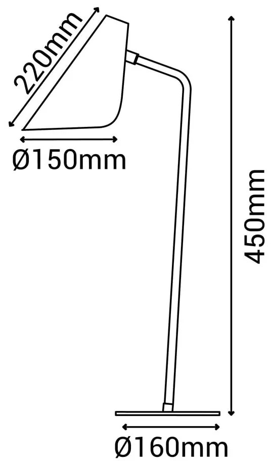 Czarna lampa stołowa SULION Lisboa, wys. 45 cm