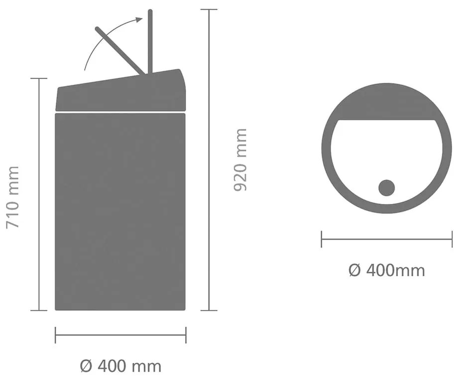 Stalowy kosz na śmieci otwierany na dotyk w kolorze matowego srebra 60 l Touch Bin – Brabantia