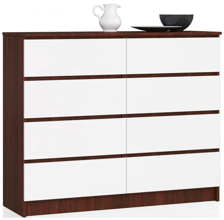 Komoda z szufladami do salonu wenge + biały - Sarleto 3X