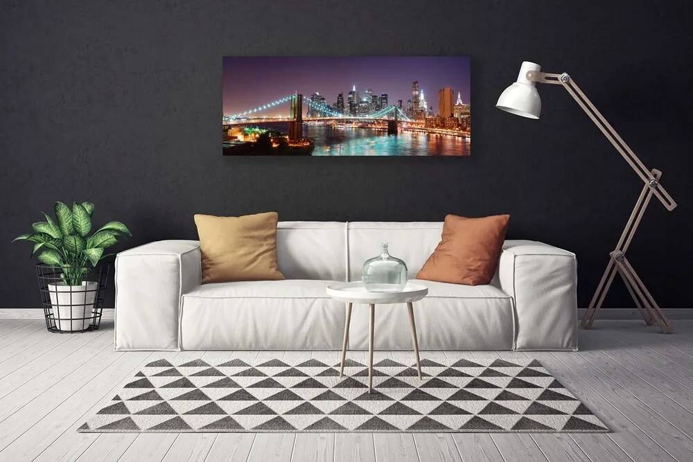 Zdjęcie na płótnie Wieczorne Światła Wielkiego Mostu
