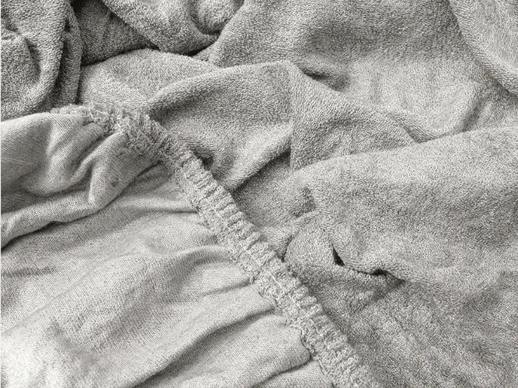 PrzytulneMieszkanie.pl Prześcieradło frotte EXCLUSIVE jasnoszare 160x200 cm