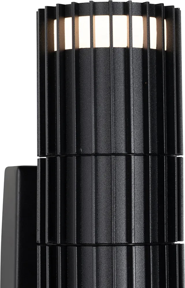 Kinkiet zewnętrzny czarny z czujnikiem ruchu 2-punktowy - Boris