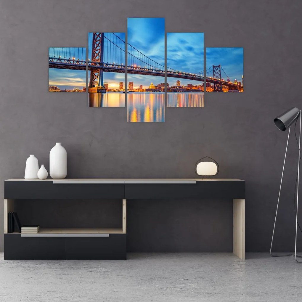 Obraz - Most Benjamina Franklina, Filadelfia (125x70 cm)